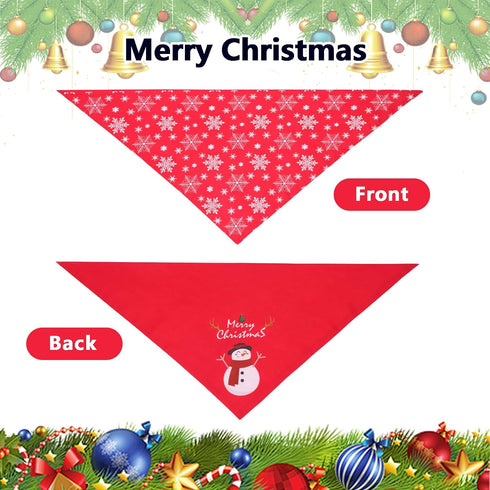 2PCS, Christmas Dog Bandanas XLarge for Dog, Triangle Reversible Holiday Bandana for Boy Girl, Bibs Accessories