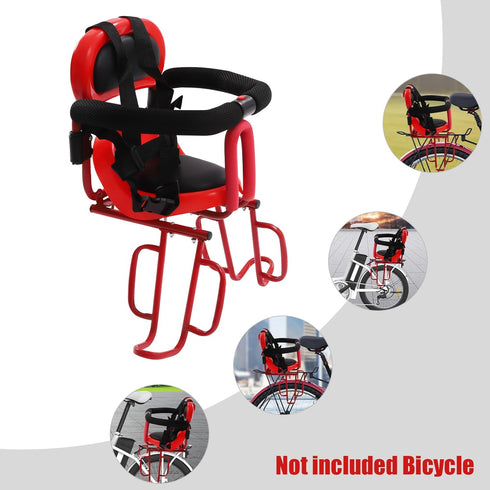 MUSESPANI Portable Rear Child Bike Seat, Soft Saddle Chair w/Foot Pedal, Front Mounted Baby Kids Safety Seat Carrier
