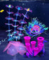 4 Pieces Aquarium Fish Tank Decorations with Glowing Effect, Silicone Glow Artificial Coral Reef Plants