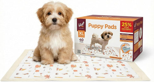 WUF HOUSE 5-Layer 35 24, Pack 40 WUFHOUSE Potty Pads for Dogs - Extra Large with Absorbency, Leak Proof Odor Control