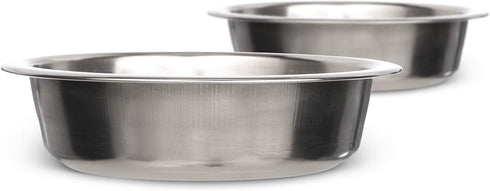 Neater Pet Brands 1.5 Cup (12 oz.) Shallow Stainless Steel Cat Bowls, Set of 2, Whisker Friendly