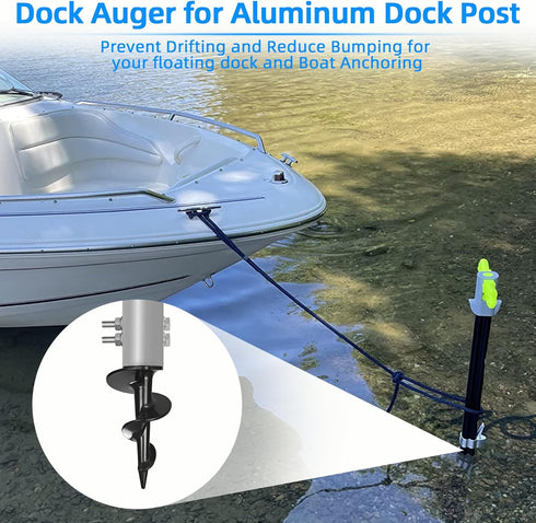 JYINCPED 2" 1.725" 1.790" Dock Auger for OD Pipe w/ ID or ID, Dock Sand Auger for PVC Tubing Sandbar Anchor or Aluminum