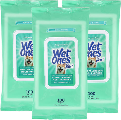 for Pets Multi-Purpose Dog Wipes with Vitamins A, C + E, Fragrance-Free, 300ct Total Wipes