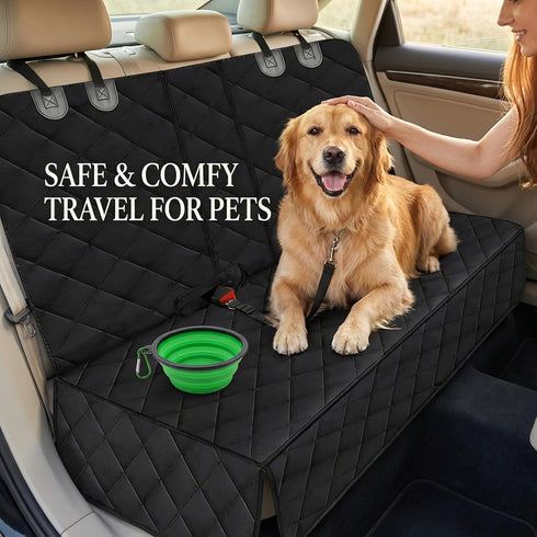 SNZ 100% 600D Dog Car Seat Cover for Back Seat, Waterproof Pet Car Seat, Oxford Backseat Covers for Dogs, Scratch Proof