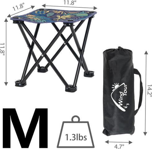 Wind Tour Samll -1) Portable Folding Camping Stool Outdoor Camping Lightweight Chair for Fishing Hiking Gardening