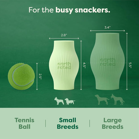 Earth Rated Treat Dispensing Dog Toy - Enrichment Toy for Adult and Puppy Dogs, Slow Feeder, Small, Green