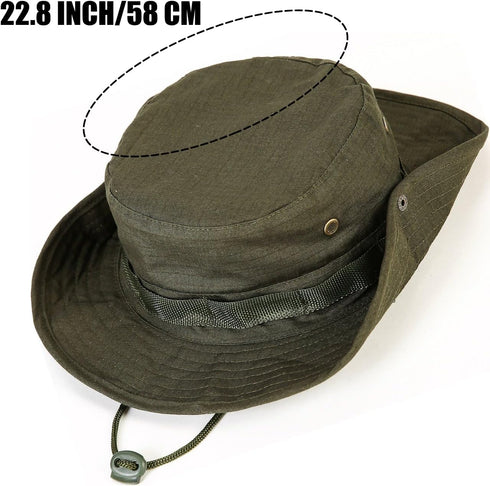 Wide Brim Boonie Hat, Camo Bucket Hats for Men & Women, Safari Military Beach