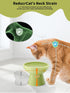Elevated Cat Food and Water Bowls Set, Extra Wide Raised Ceramic Feeder, Anti-Vomit Whisker-Free Bowl for Cats