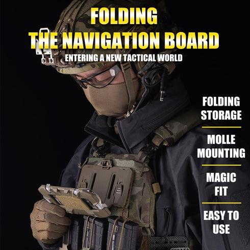 Tactical Plate Carrier Vest Attachments, Universal Phone Chest Mount for Screen Size 4.7"-6.7" Molle Navigation Holder