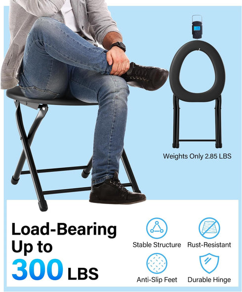 15 Portable Camping Toilet for Adults, Porta Potty for Camping with Removable Plastic Ring and Disposable Toilet Bags