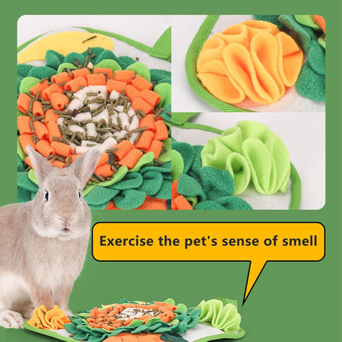Fanlahmtasy 11.8"x11.8" Rabbit Foraging Mat Snuffle Mat for Rabbits, Bunny Snuffle Mat, Ideal for Guinea Pigs