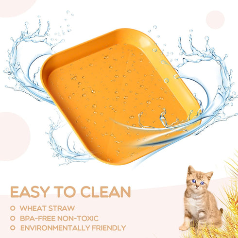 Cat Bowls, 6 inch Cat Food Bowl, 4Pcs Whisker Fatigue Free Dishes, Shallow Bowls for Indoor Cats