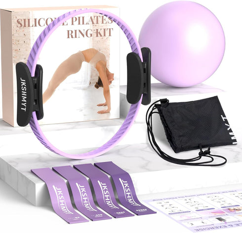 Pilates Ring Kit for Women, Pilates Equipment 14.5" Home Magic Circle Workout