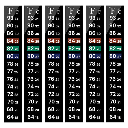 AQUANEAT 6 PCS Thermometer Strips, Fish Tank & Reptile Thermometer Sticker, Terrarium Water Temperature Test