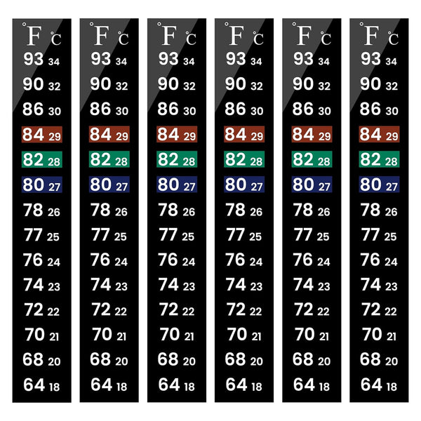 AQUANEAT 6 PCS Thermometer Strips, Fish Tank & Reptile Thermometer Sticker, Terrarium Water Temperature Test