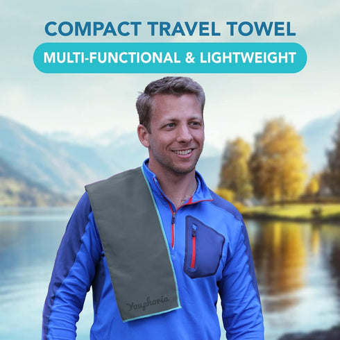 Youphoria Microfiber Travel Towel, Fast Drying Lightweight for Camping, Beach, Hiking & Sport
