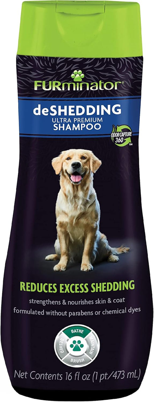 FURminator Ultra Premium deShedding Shampoo for Dogs, 16 oz, Reduces Excess Shedding