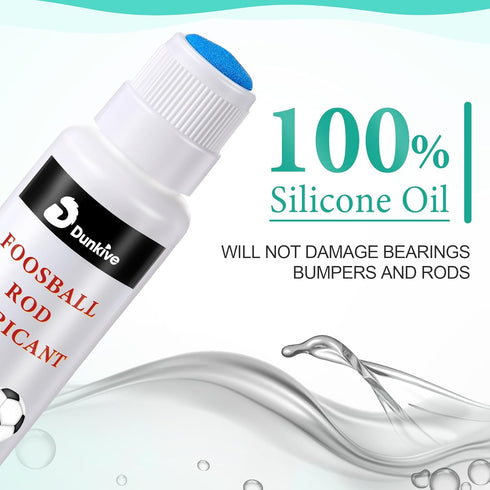 Dunkive 100% Foosball Rod Silicone Lubricant with No Spill Applicator Foosball Lubrication Oil for Table Rods