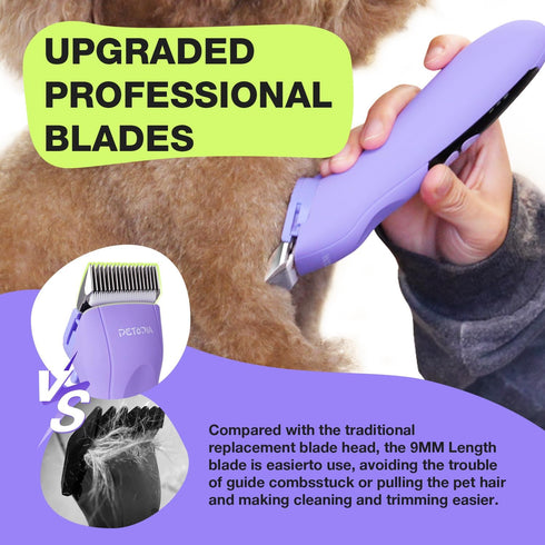 9mm etopia Professional Dog Clippers for Grooming, Low Noise Electric Quiet Dog Grooming Kit, Rechargeable Cordless Dog