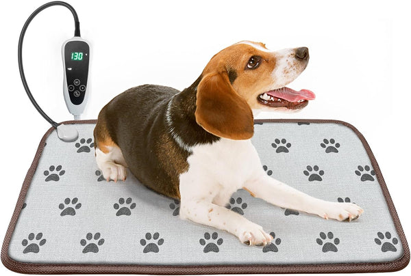 Dog Heating Pad for Dogs - 28x18in Waterproof Pet Heating Pad with Smart Thermostat Switch, Whelping Supplies Heated