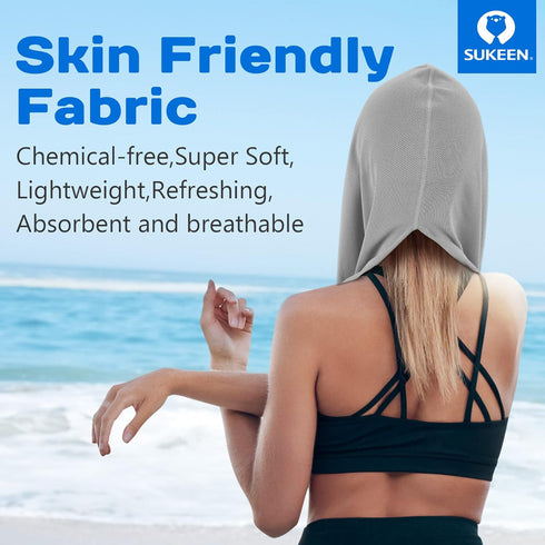 Sukeen Cooling Hoodie Towel, Absorbent Quick-Drying Cooling Towels for Neck and Face, UV Sun Protection