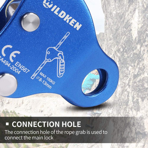 WILDKEN Climbing Ascender, Fall Protection Belay Device for Rock Climbing, Mountaineering, Rescue