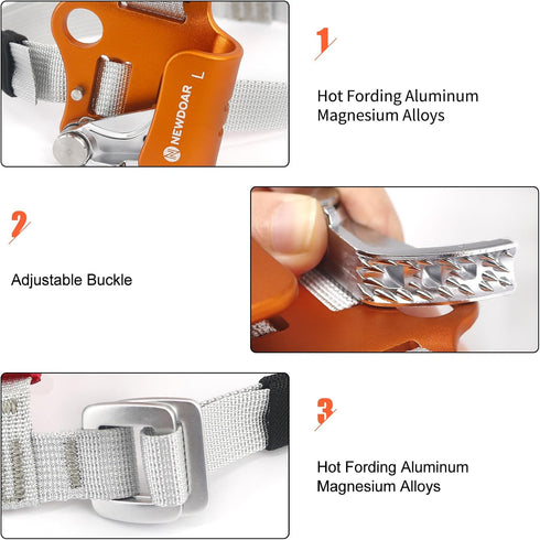 NewDoar Foot Ascender Riser Climbing Device for Rock Mountaineering