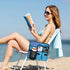 lasuroa 4 Beach Chair Cup Holder Attachment, Beach Chair Drink Bracket Pockets Phone Bag Adjustable Strap Hanging Cup