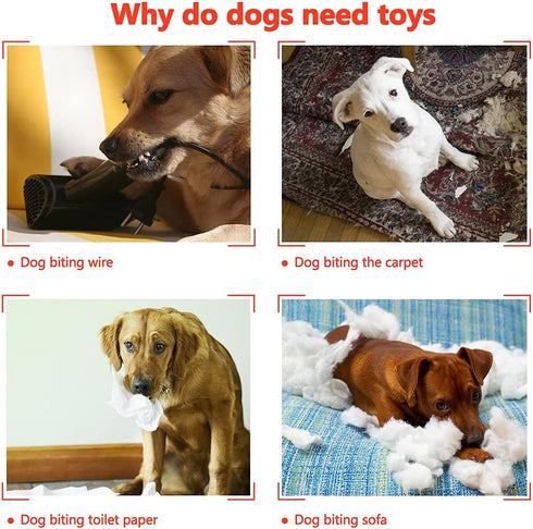 AWOOF Dog Toys No Stuffing, Crinkle Dog Toys for Aggressive Chewer, 8 Packs Flat Stuffless Puppy Toys