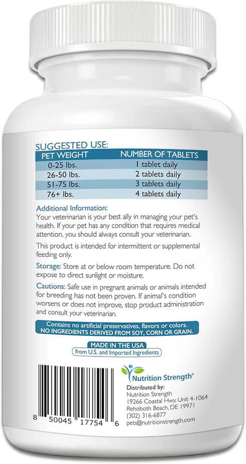 Sea Moss for Dogs - 750mg Black Seed Oil, 500mg Ashwagandha, 250mg Turmeric, 90 Tablets with Vitamin C & D3