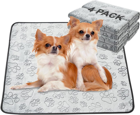 Qeils Reusable Puppy Pads, 4 Pack Washable Pee Pads for Dogs, Non