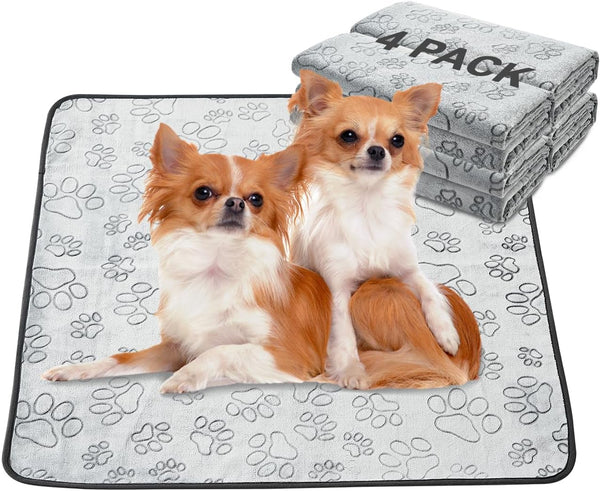 Qeils Reusable Puppy Pads, 4 Pack Washable Pee Pads for Dogs, Non