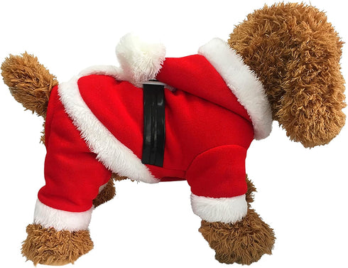 Pet Christmas Costumes, Santa Dog Clothes for Small Dogs, Boys Fall Winter Coats Puppy Kitty Hoodies