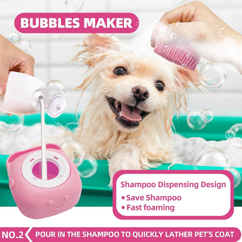 Set Bath Grooming Kit for Pets - Hair Brush with Towel, Washing Gloves, and Shampoo Scrubber Brush for Dogs and Cats