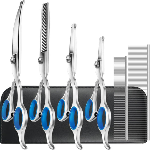 Niura 7 in 1 Professional Pet Grooming Kit - Grooming Scissors Set for Dogs & Cats