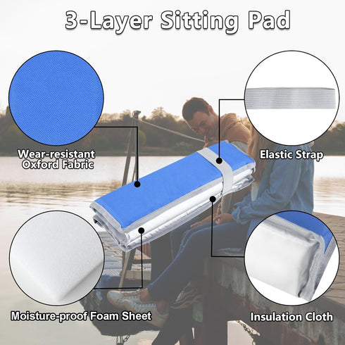 Cosmos 2 Pcs Foldable Seat Cushion Sitting Pad Portable Camping Sit Cushion Sitting Mat Foam Insulated Seat Pad