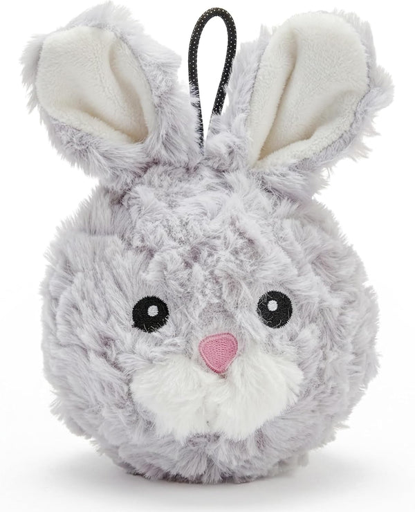 Pet Lou 4 Inch Squeaky Rabbit Dog Plush Toy, Stuffing-Free Soft Plush,