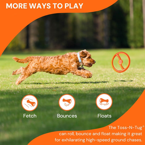 BIONIC Toss-N-Tug Dog Toy, High-Visibility Ultimate Multi-Action Toy