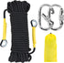 NTR 10M to 50M Climbing Rope, 8MM Static Rock Climbing Rope with 2 Steel Hooks for Outdoor Safety