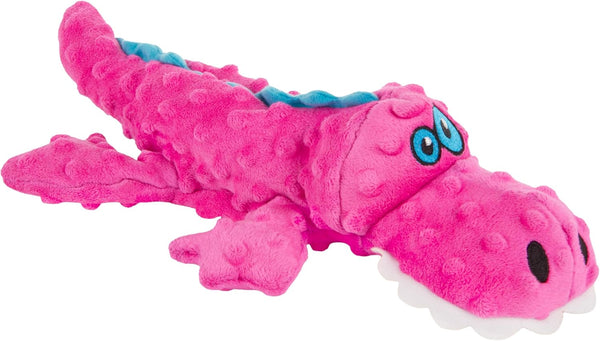 goDog Gators Squeaky Plush Dog Toy with Chew Guard Technology, Durable Fabric