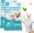 Pet Bathing Wipes for Dogs & Cats, Cleaning & Deodorizing Grooming Gloves for Daily Care and Traveling (2 Pack, 12 PCS)