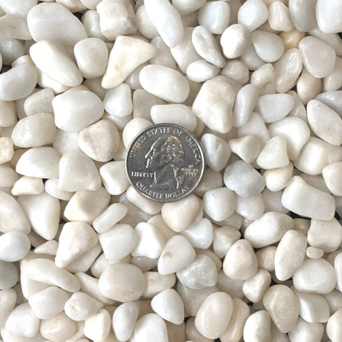 Midwest Hearth Natural Decorative Polished White Pebbles, 3/8" Gravel Size (5-lb Bag)