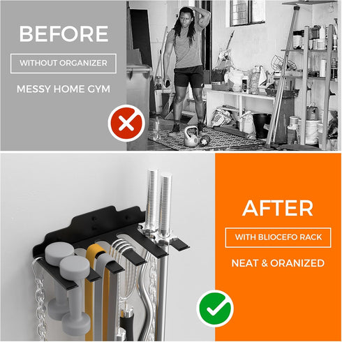 Olympic Barbell Hanger, Garage Gym Wall Rack, Vertical Barbell Mount, Space Saving Home Gym Accessory