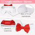 KOOLMOX Red Tuxedo Dog Bow Ties for Large Dogs, Adjustable White Collar Formal Pet Necktie for Small Medium Large