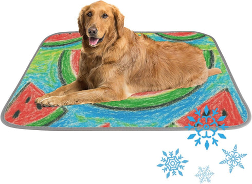 imiBBWQu Cooling Dog Bed Watermelon Pet Cooling Mat Replacement Cover Washable Pads Dog