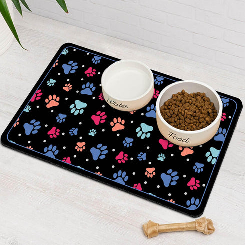 Dog Mat for Food and Water, Absorbent 20x12in Quick Dry Dog Water Bowl Mat