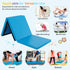 6 2 2 Inches GYMAX Folding Gymnastics Mat, FT x FT x Exercise Mat w/Carrying Handles, Waterproof PU Leather, Hook