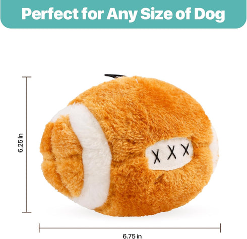 SPOT 4.5" Plush Football Dog Toy with Squeaker | Soft, Plush Fabric Football Squeak Toy for Small and Large Dog Breeds