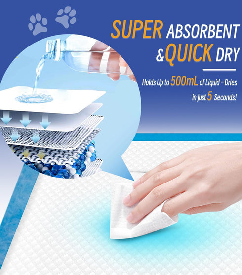 100 Counts 30x36 Inch XL Puppy Pee Pads | Super Absorbent Leak-Proof Dog Training Pads with Odor Control | Quick-Dry