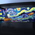 48X24IN Blacklight Vincent Van Gogh Black Light Aquarium Background, UV Fish Tank Background Art Star Oil Painting Terrarium Background with 10 EVA Double-Sided Tape